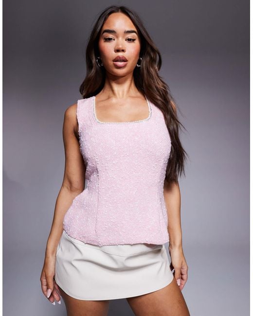 River Island Purple Boucle Vest