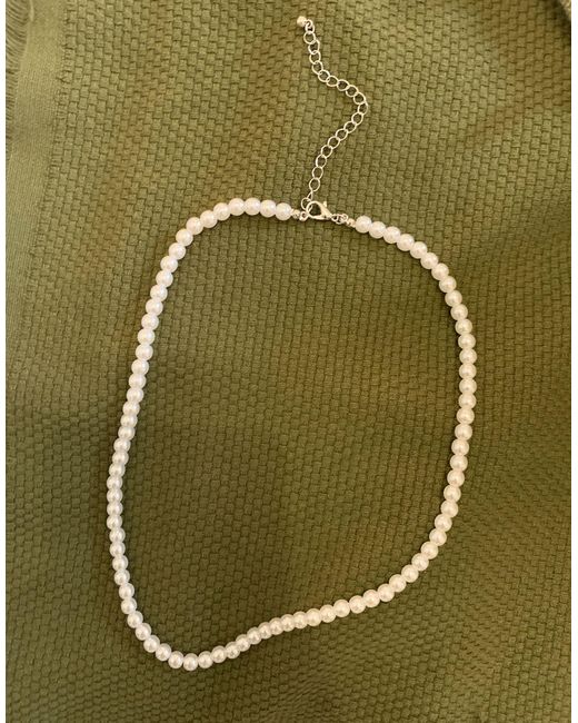 ASOS Short 6mm Faux Pearl Necklace in 