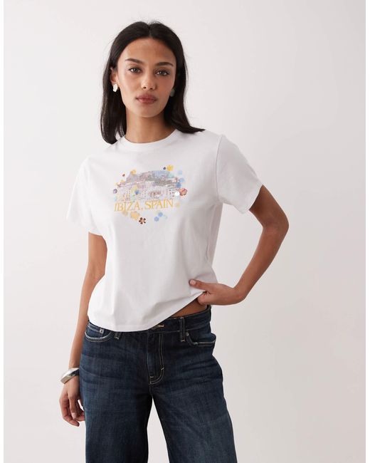 Abercrombie & Fitch White – knapp geschnittenes t-shirt
