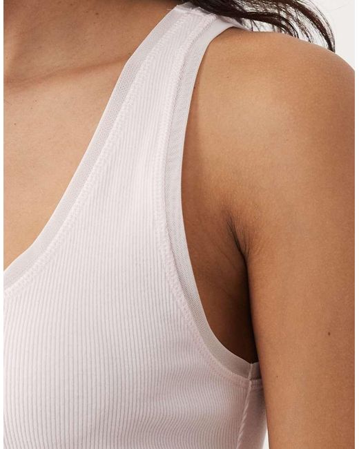 Mango Blue Cotton Rich Scoop Neck Vest