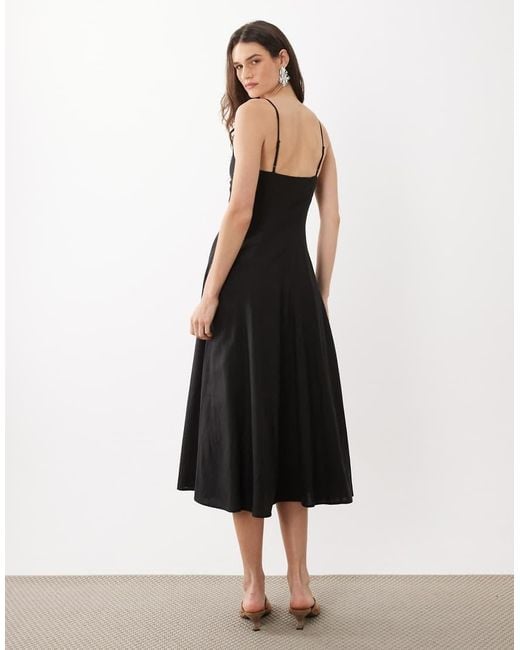 Mango White Seam Detail Strappy Maxi Dress