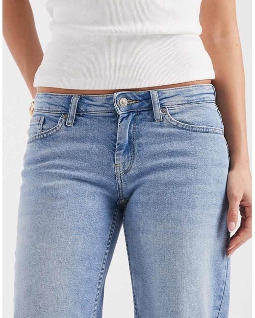 ONLY Blue Judy Low Rise Wide Leg Jeans