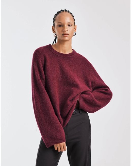 ARKET Red – superweicher relaxed fit pullover aus alpakawolle und wolle