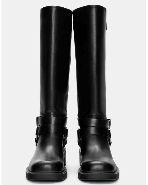 Pull&Bear Black – bikerstiefel