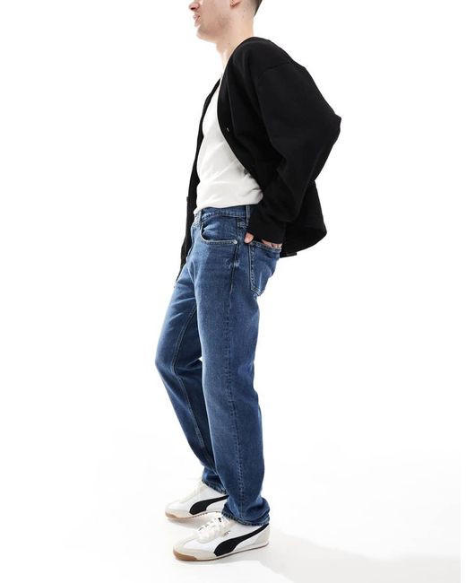 Calvin Klein Smalle Rechte Jeans in het Black voor heren