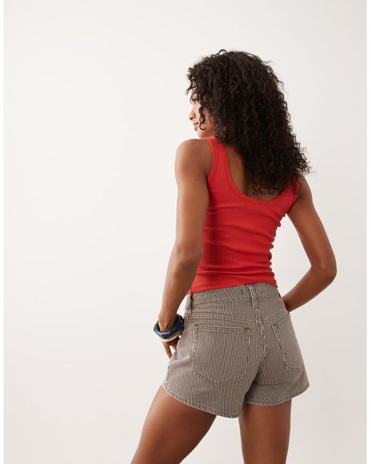 Abercrombie & Fitch Red A-line Denim Shorts