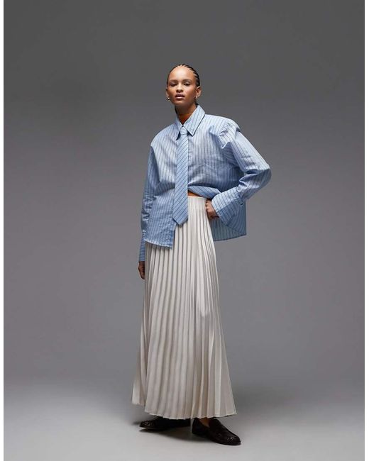 Camicia Squadrata A Righe Con Cravatta di ASOS in Blue