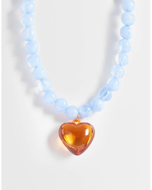 Collier cœur orb Accessorize en coloris White
