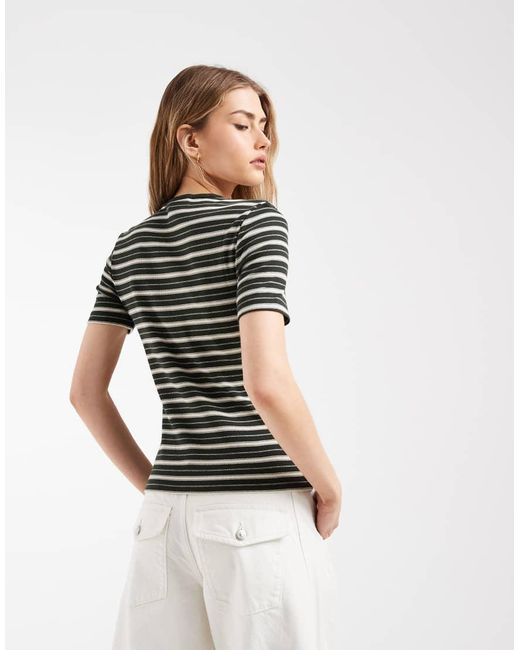 & Other Stories Green Super Soft Rib Slim T-shirt