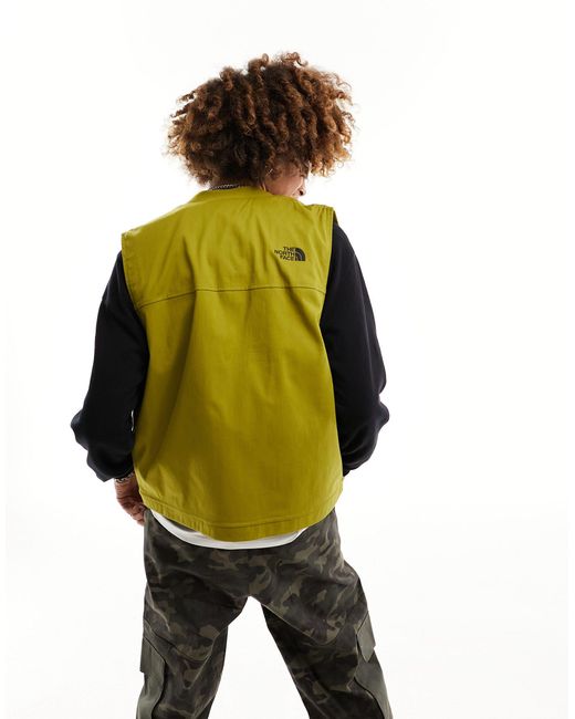 The North Face Green Heritage Cotton Zip Up Utility Vest for men