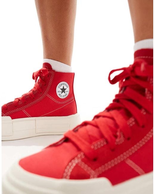 Converse Red Chuck Taylor All Star Cruise Hi Trainers