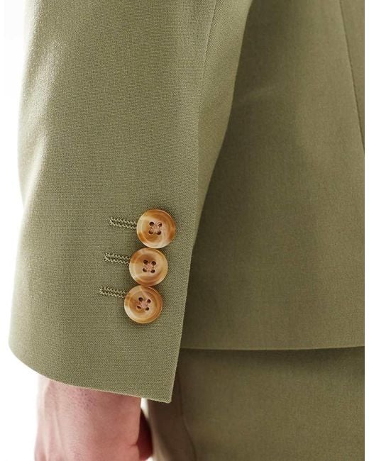 Chaqueta De Traje De Corte Slim De ASOS de hombre de color Green
