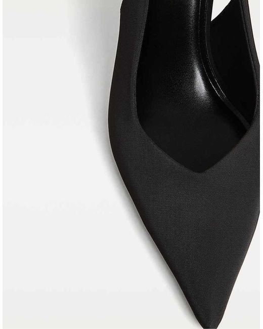 Stradivarius Black High-Heel Slingback