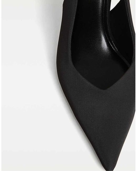 Stradivarius Black High-Heel Slingback