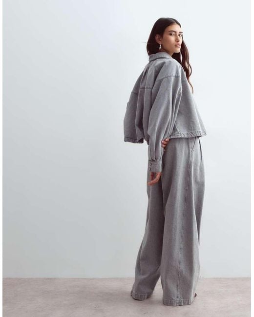 ARRANGE Gray Denim Wide Leg Jeans