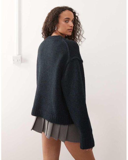 Weekday Black Oversized V Neck Cardigan