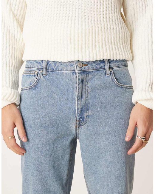 Vaqueros Azul Medio Lavados De Corte Recto De ASOS de hombre de color Blue