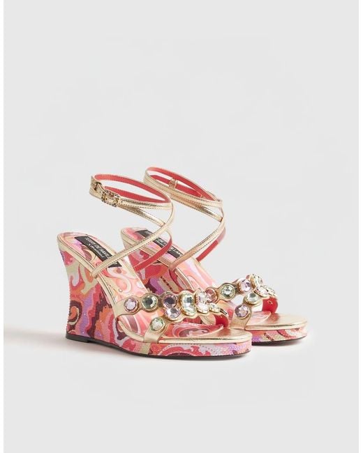 River Island Pink Gem Detail Wedges