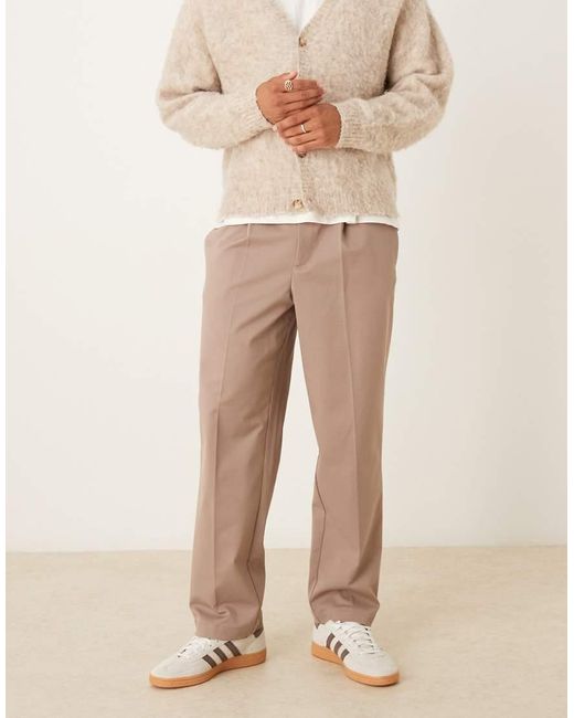 Pantalones Tapered Marrones Extragrandes De ASOS de hombre de color Natural