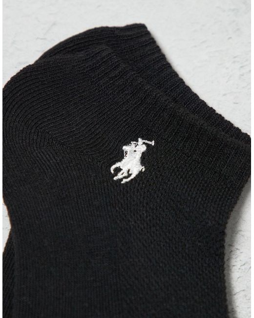 Confezione da 6 paia di calzini sportivi neri, bianchi e grigi di Polo Ralph Lauren in White