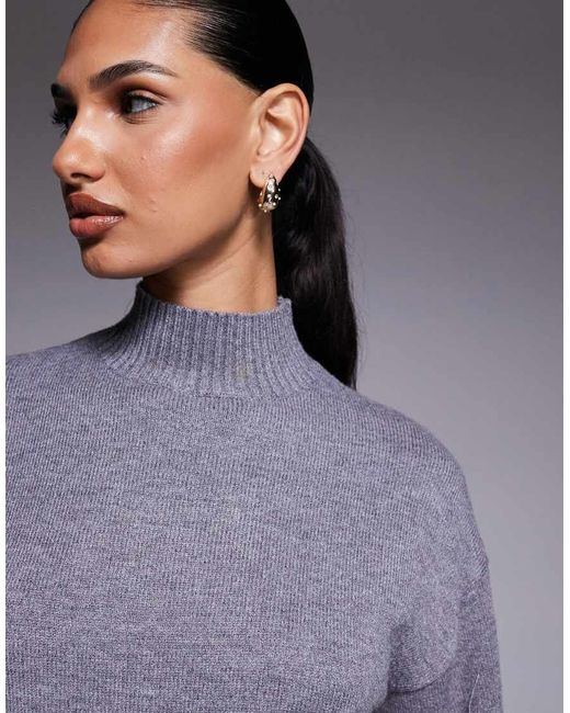 Aria Cove Purple High Neck Oversized Sleeve Jumper Co-ord