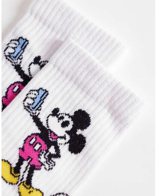 ASOS White Socks With Disney Mickey Mouse Graphic for men
