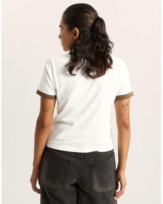 Vans White Center Chest Ringer Tee