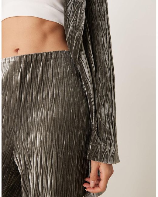 Y.A.S Natural High Waisted Textured Velvet Trousers Co-Ord