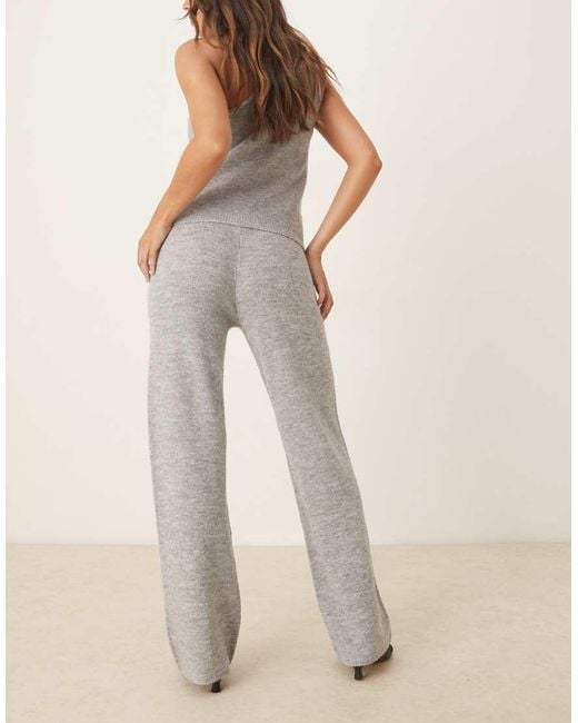 JJXX Natural Knitted Straight Leg Trousers