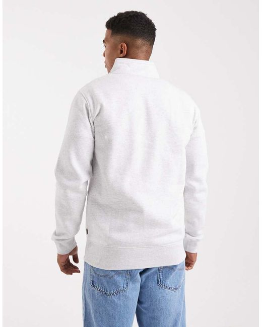 Only & Sons White Half Zip Sweat for men