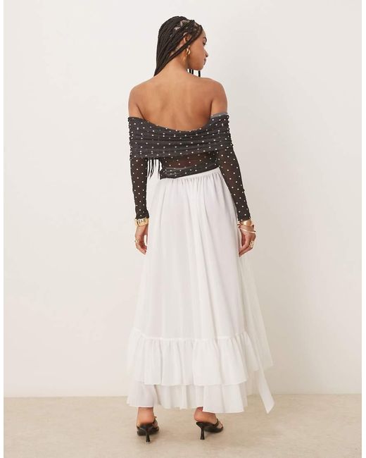 Bardot Natural Mirella Wrap Maxi Skirt