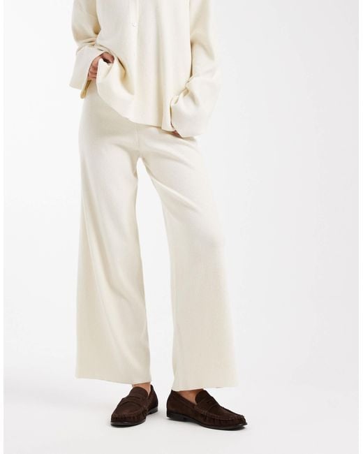 Pantalon confort d'ensemble en maille ultra-douce - écru ASOS en coloris White