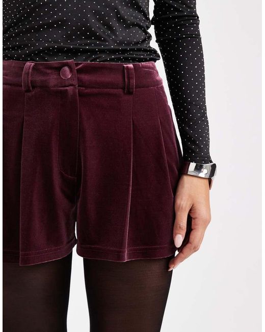 Miss Selfridge Black Tailo Velvet Micro Short