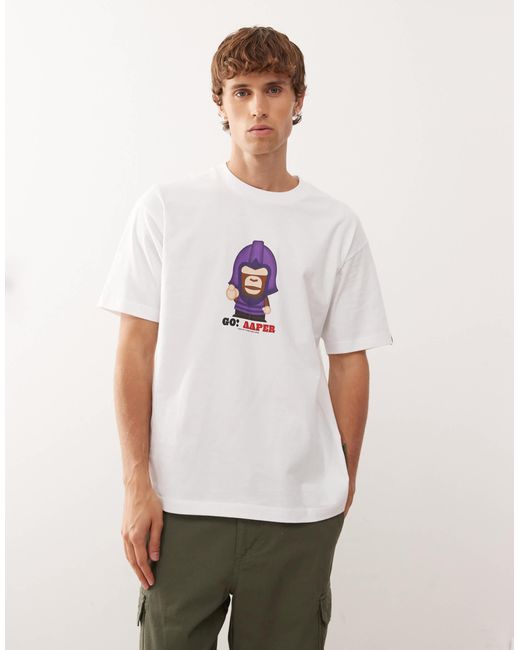 Aape By A Bathing Ape White Aape By A Bathing Ape Boxy T-shirt for men