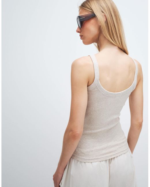 Gina Tricot Gray Basic Rib Singlet