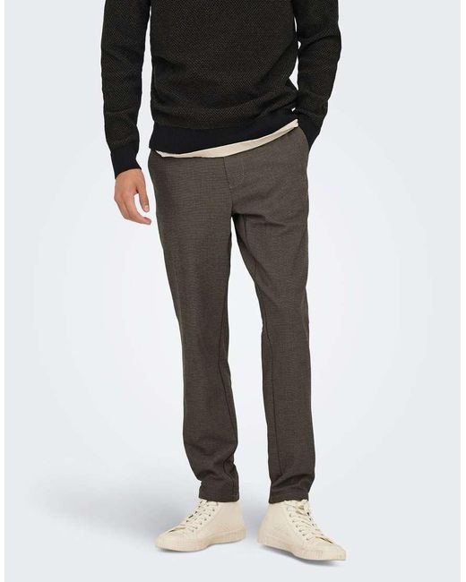 Only & Sons Black Trousers for men