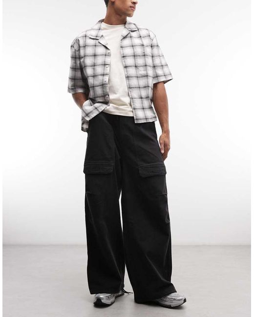 Weekday Gray Oversized Parachute Pants for men