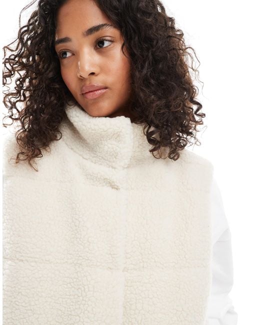 ONLY White Borg Padded Vest