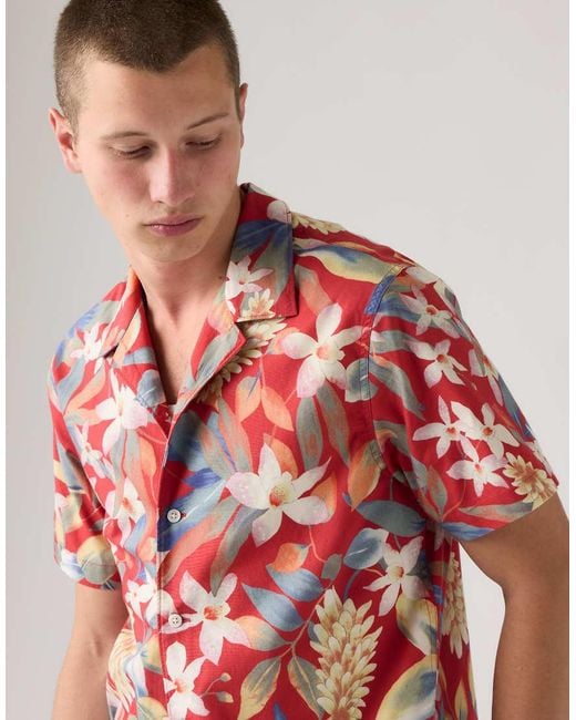 Levi's Red Sunset Camp Standard Fit Lightweight Shirt for men
