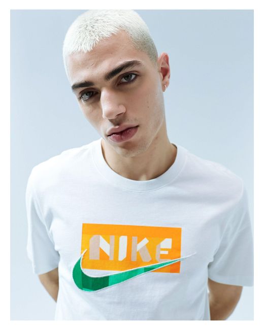 T-shirt bianca con logo sul petto di Nike in Gray da Uomo