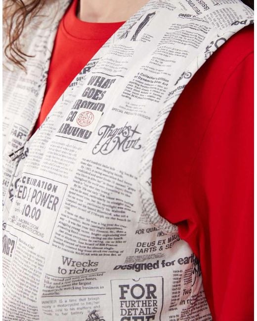 Deus Ex Machina Red Paper Street Vest