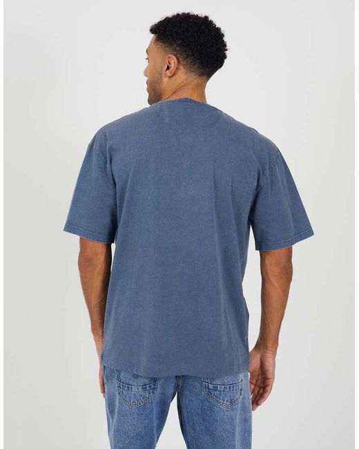 Brave Soul Blue Cotton Jersey Graphic T-Shirt for men