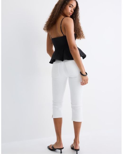 Stradivarius Black Fitted Pleated Top