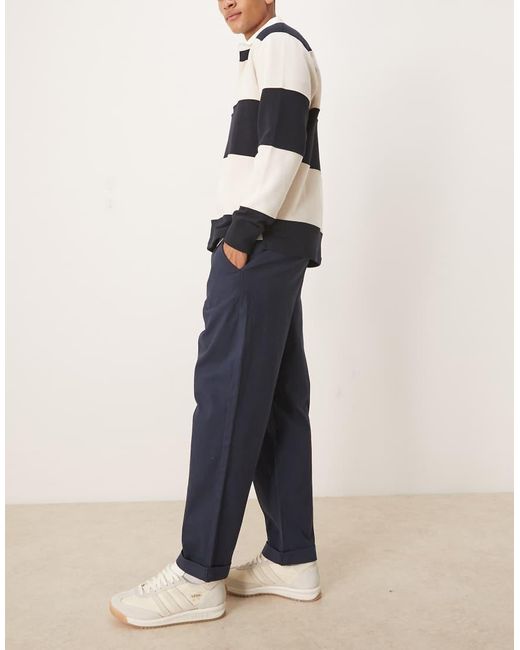 ASOS Blue Relaxed Tapered Chinos for men