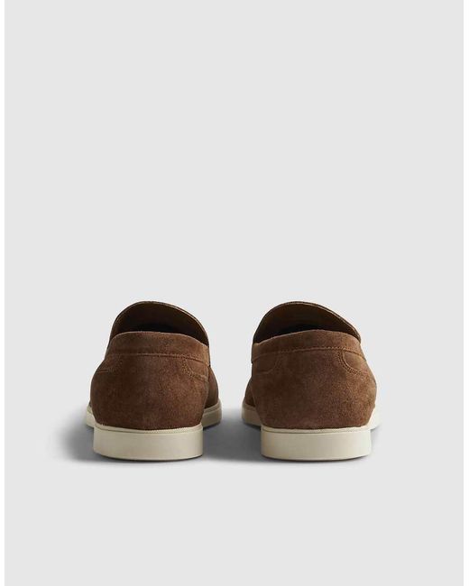 River Island Brown Suede Woven Loafer for men