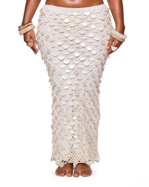 Missy Empire Blue Knit Shell Maxi Skirt