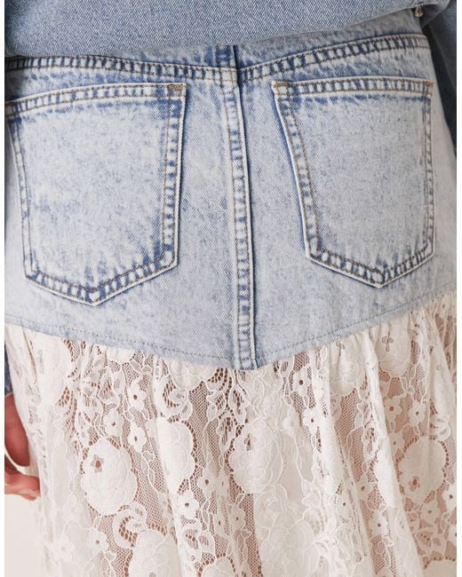 ASOS Blue Denim Maxi Skirt