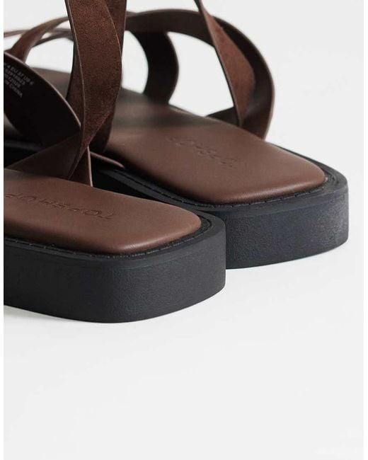 TOPSHOP Metallic Sasha Strappy Flat Sandals