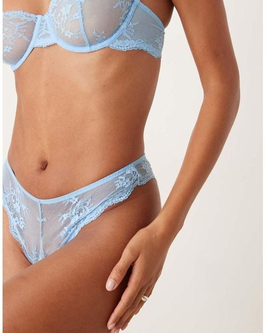 Dora Larsen Brown Manon Floral Lace Brazilian Briefs