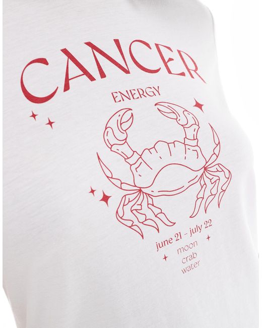 Pieces Blue Zodiac T-shirt With ""cancer"" Print
